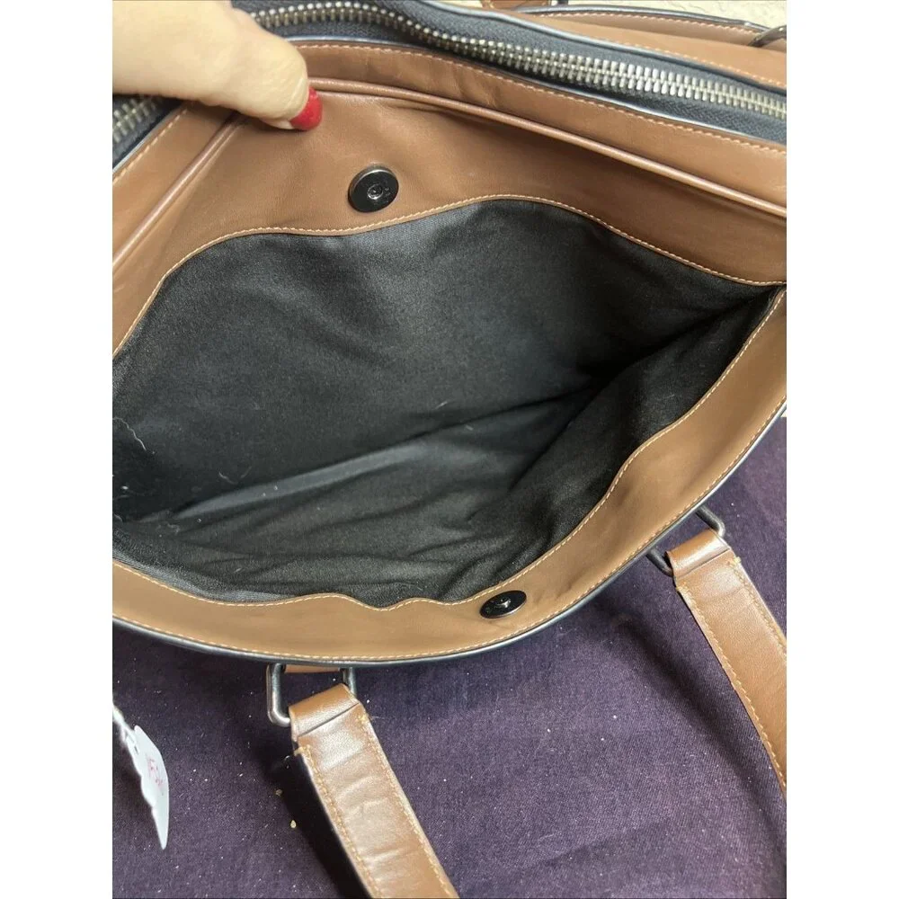 Coach (2021) Saddle Brown Graham Slim Briefcase Messenger Laptop Work Bag